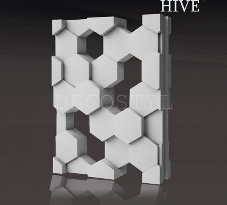 Hive - decorative 3D wall partition made of plaster