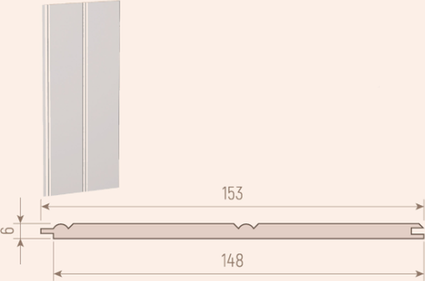 Scandinavian MDF panel white painted 05 531016