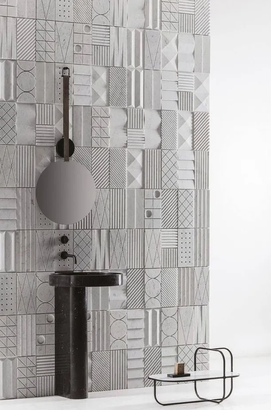 3D decorative gypsum wall panels (gypsum tiles, Elementary) - Domino - easy installation