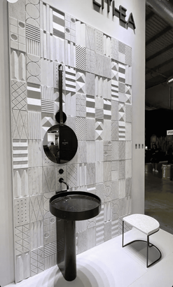 3D decorative gypsum wall panels (gypsum tiles, Elementary) - Domino - easy installation