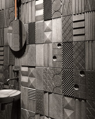 3D decorative gypsum wall panels (gypsum tiles, Elementary) - Domino - easy installation