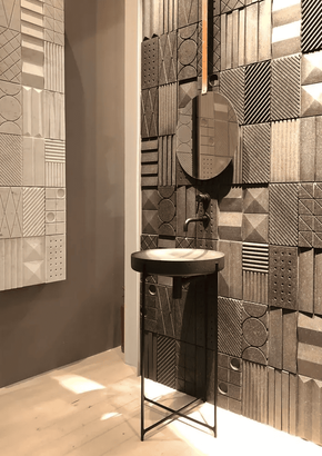 3D decorative gypsum wall panels (gypsum tiles, Elementary) - Domino - easy installation