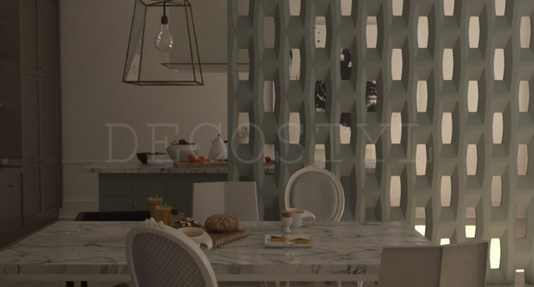 Apollo - decorative 3D wall partition made of plaster