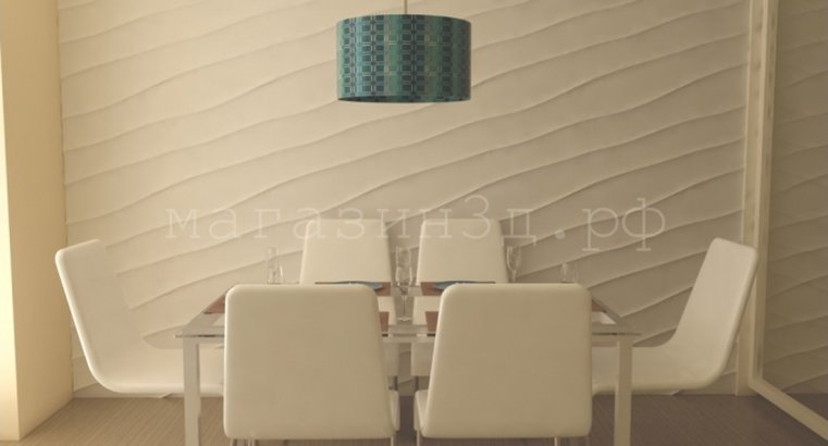 3D decorative gypsum wall panels - Wave diagonal