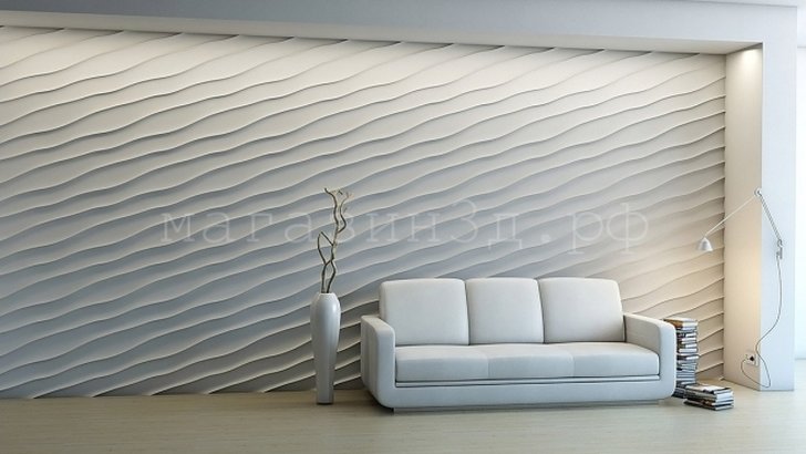 3D decorative gypsum wall panels - Wave diagonal