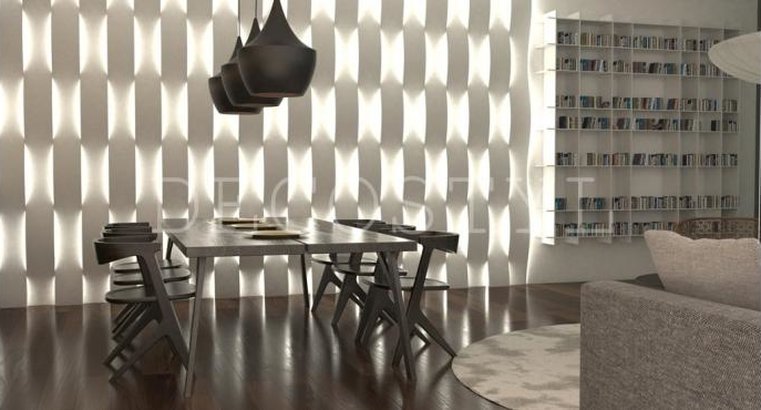 Decorative wall 3D light panels Wave
