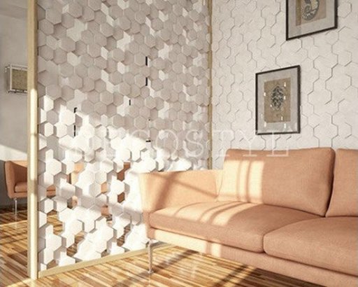 Hive - decorative 3D wall partition made of plaster