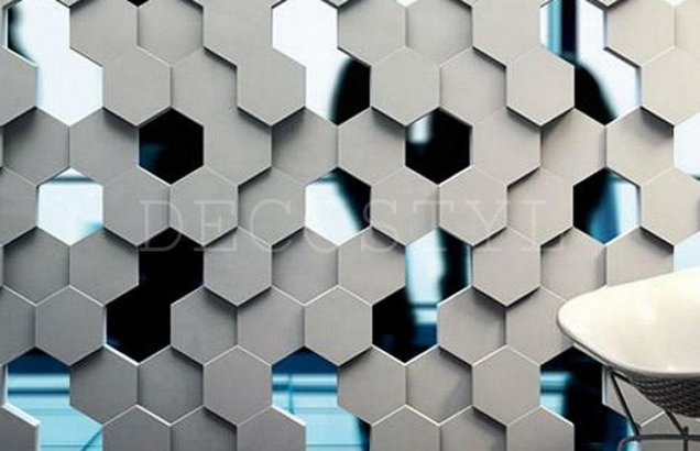Hive - decorative 3D wall partition made of plaster