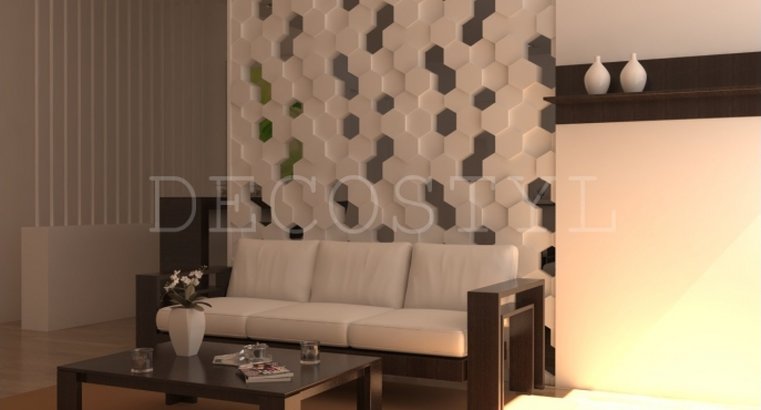 Hive - decorative 3D wall partition made of plaster