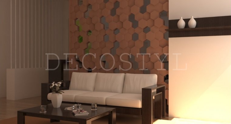 Hive - decorative 3D wall partition made of plaster