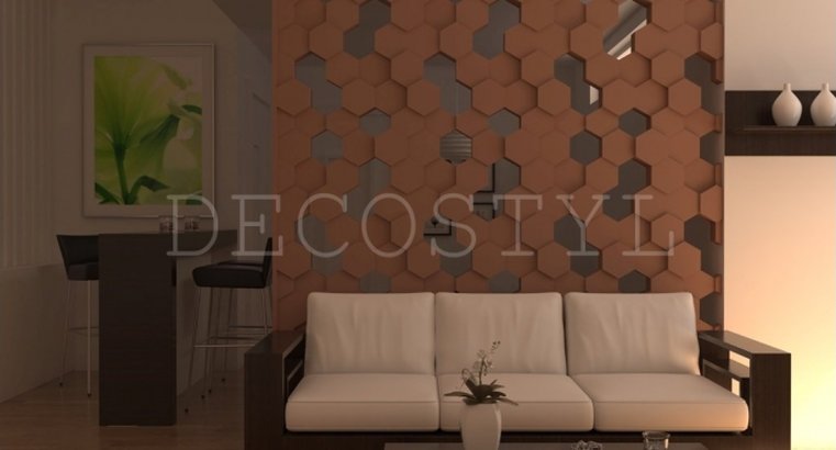 Hive - decorative 3D wall partition made of plaster