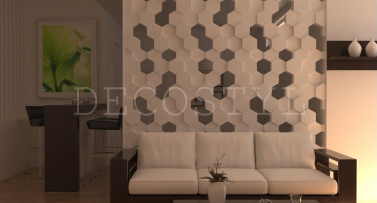 Hive - decorative 3D wall partition made of plaster