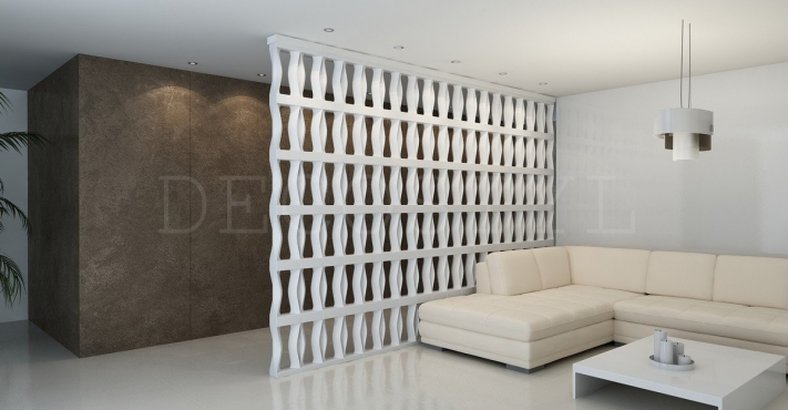 3D decorative plaster wall partition - Hourglass