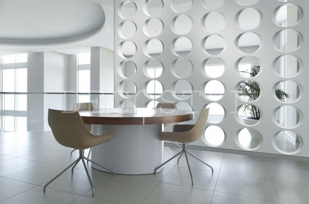 Ohm - decorative 3D wall partition made of plaster