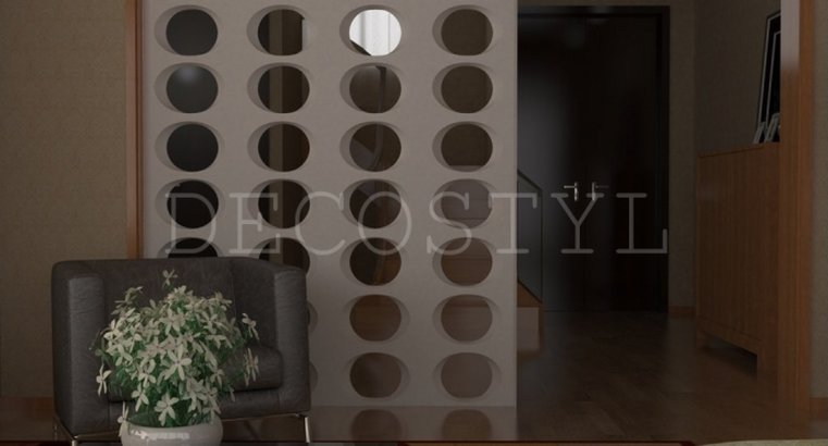 Ohm - decorative 3D wall partition made of plaster