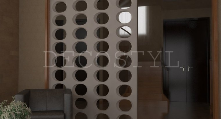 Ohm - decorative 3D wall partition made of plaster