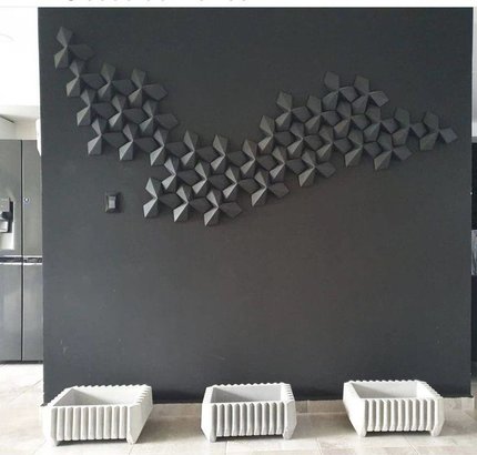 3D decorative gypsum wall panels (gypsum tiles, Elementary) - Star - easy installation