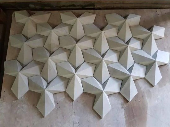 3D decorative gypsum wall panels (gypsum tiles, Elementary) - Star - easy installation