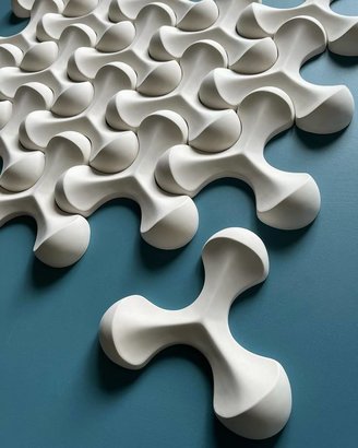3D decorative gypsum wall panels (gypsum tiles, Elementary) - Fan - easy installation