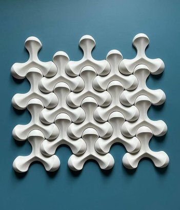 3D decorative gypsum wall panels (gypsum tiles, Elementary) - Fan - easy installation