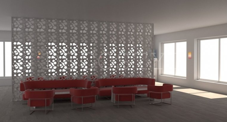Quincy - decorative 3D wall partition made of plaster