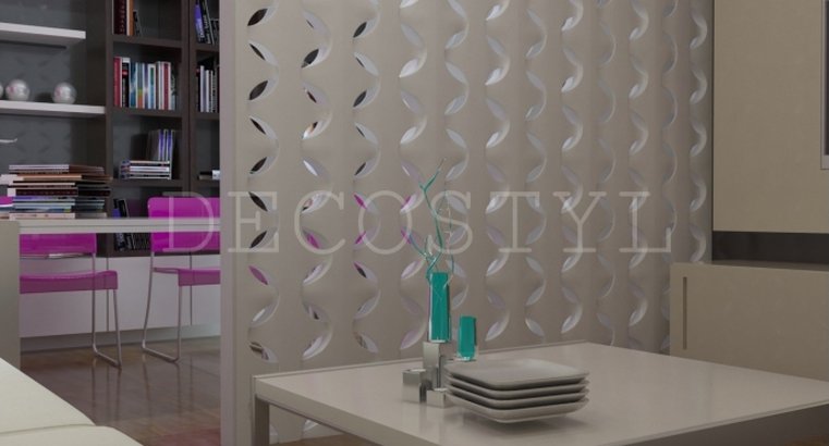Weaver - decorative 3D wall partition made of plaster