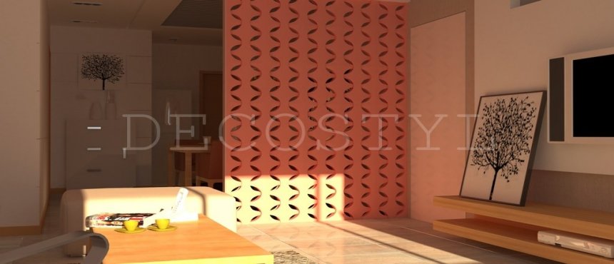 Weaver - decorative 3D wall partition made of plaster