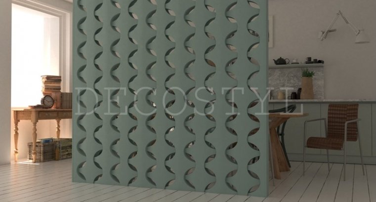 Weaver - decorative 3D wall partition made of plaster
