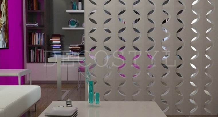 Weaver - decorative 3D wall partition made of plaster