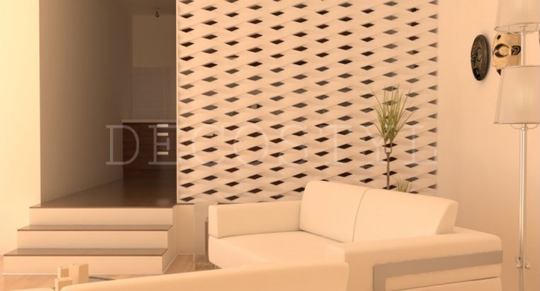 Zephyr - decorative 3D wall partition made of plaster