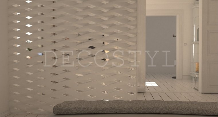 Zephyr - decorative 3D wall partition made of plaster
