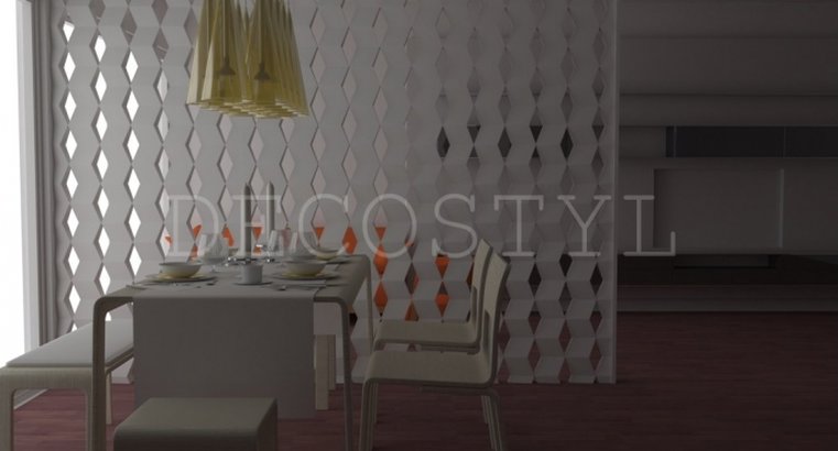 Ziggy - decorative 3d plaster partition